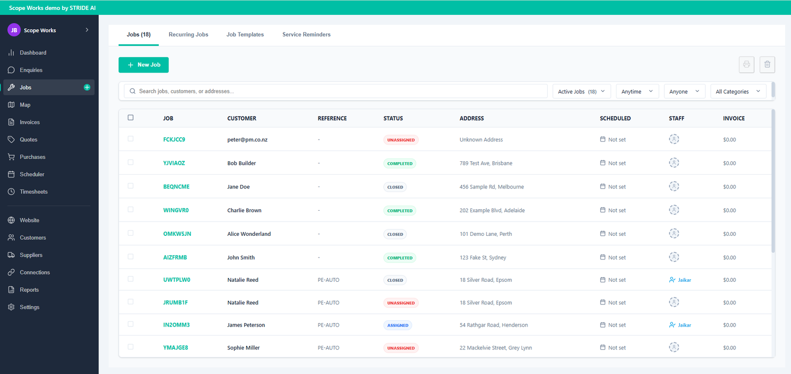 %Stride AI - AI Automation For New Zealand Businesses% 7 Client portal example