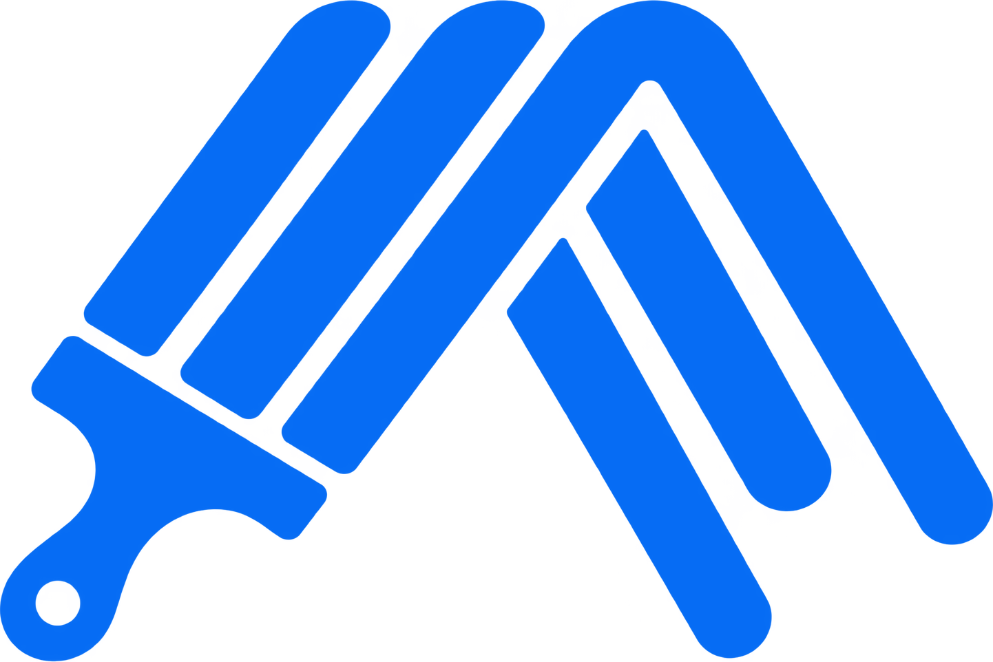 %Stride AI - AI Automation For New Zealand Businesses% 2 D.W. Painting logo mark, a paint roller forming a roof shape